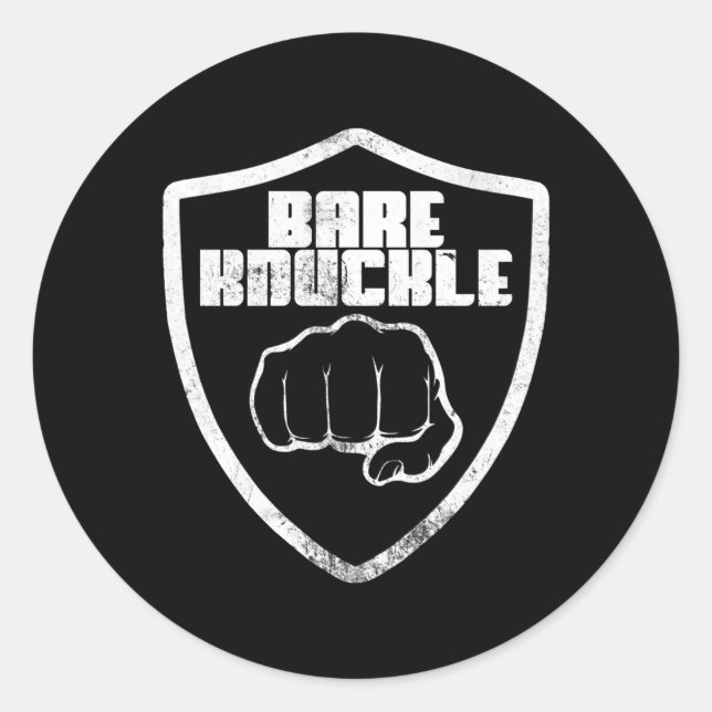 Bare Knuckle Fighter Fighting Boxing Bareknuckle Classic Round Sticker (Front)