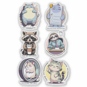 Bare Minimum Club Sticker Sheet   Relatable funny