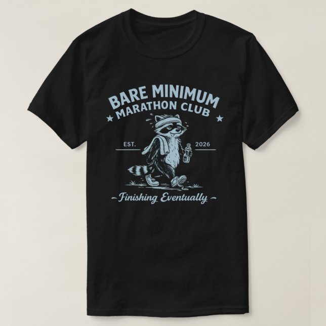 Bare Minimum Marathon Club Funny Runner Gift Idea T-Shirt (Design Front)