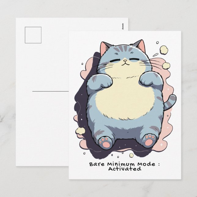 Bare Minimum Mode Activated – Relatable Mood Holiday Postcard (Front/Back)
