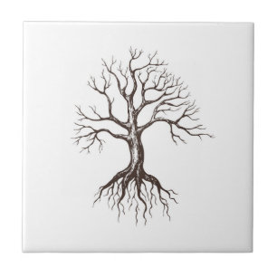 Bare tree ceramic tile