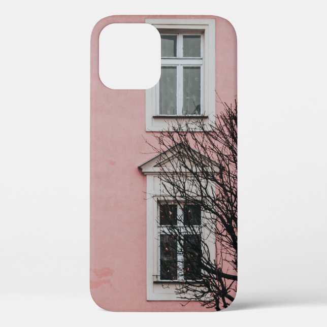 BARE TREE IN FRONT OF PINK BUILDING Case-Mate iPhone CASE (Back)
