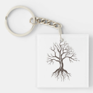 Bare tree key ring