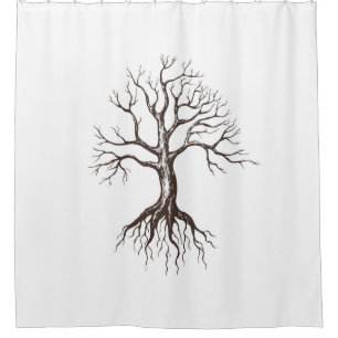 Bare tree shower curtain