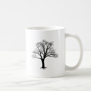 Bare tree silhouette coffee mug