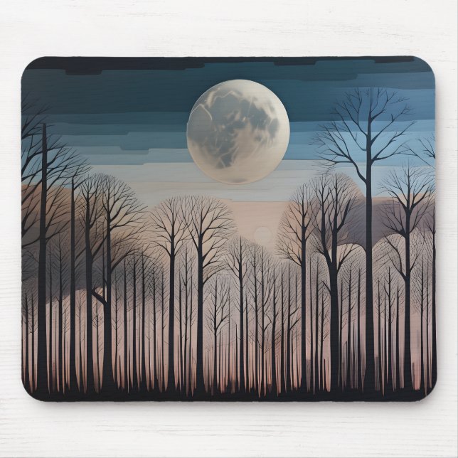 Bare Trees and The Moon Mouse Pad (Front)