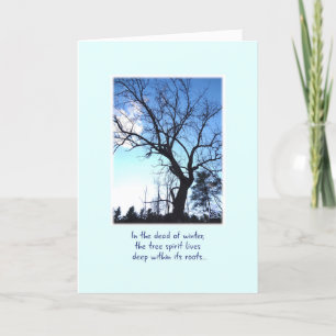 Bare Winter Tree on Pale Blue Encouragement Card