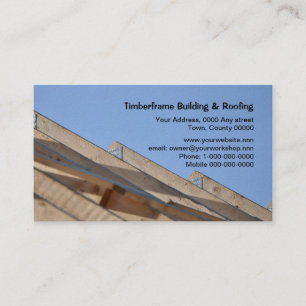 Bare wooden roof trusses business card