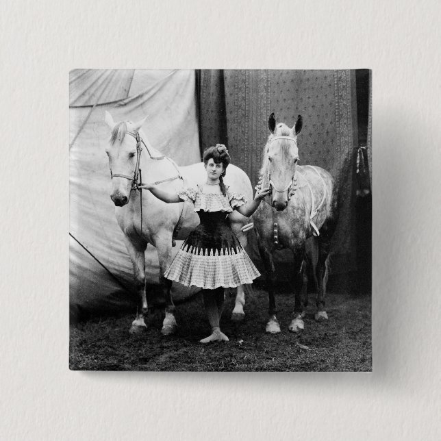 Bareback Girl: 1904 15 Cm Square Badge (Front)