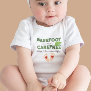 Barefoot and Carefree with Baby Feet and Hearts Bodysuit