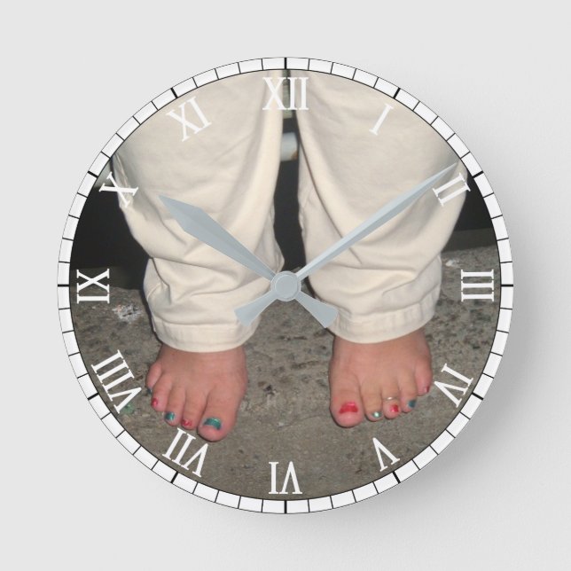 Barefoot at the Pier Round Wall Clock (Front)