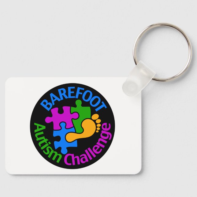 Barefoot Autism Challenge Trucker Hat Key Ring (Front)