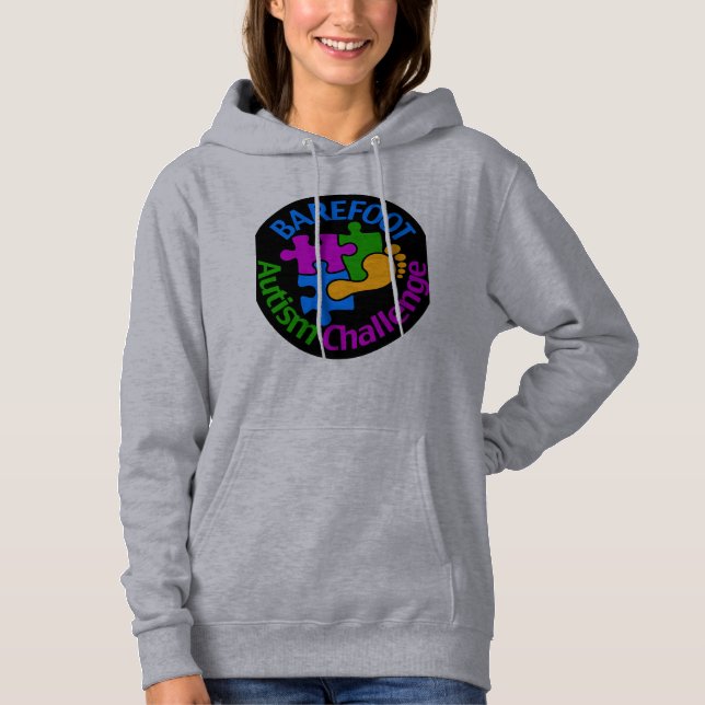 Barefoot Autism Challenge women's hoodie (Front)