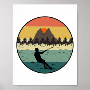 Barefoot Barefooting skiing Water sport Motorboat  Poster
