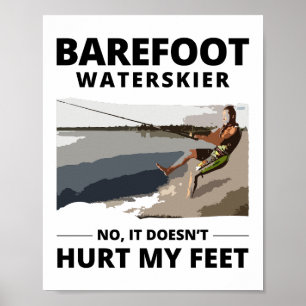 Barefoot Barefooting skiing Water sport Motorboat  Poster