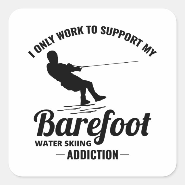 Barefoot Barefooting skiing Water sport Motorboat Square Sticker (Front)