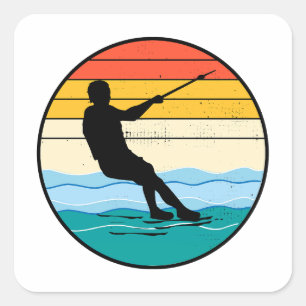 Barefoot Barefooting skiing Water sport Motorboat  Square Sticker