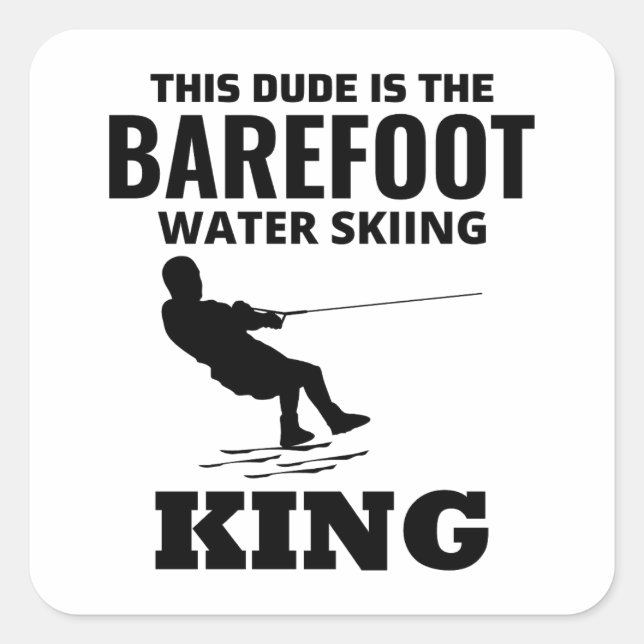 Barefoot Barefooting skiing Water sport Motorboat Square Sticker (Front)