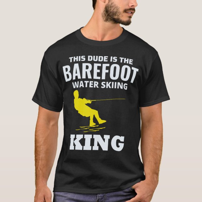 Barefoot Barefooting skiing Water sport Motorboat T-Shirt (Front)