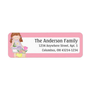 Barefoot Beth Loves Easter d4 Return Address Label