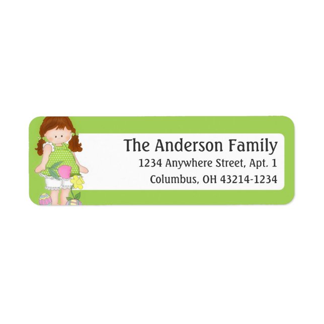 Barefoot Beth Loves Easter d6 Return Address Label (Front)