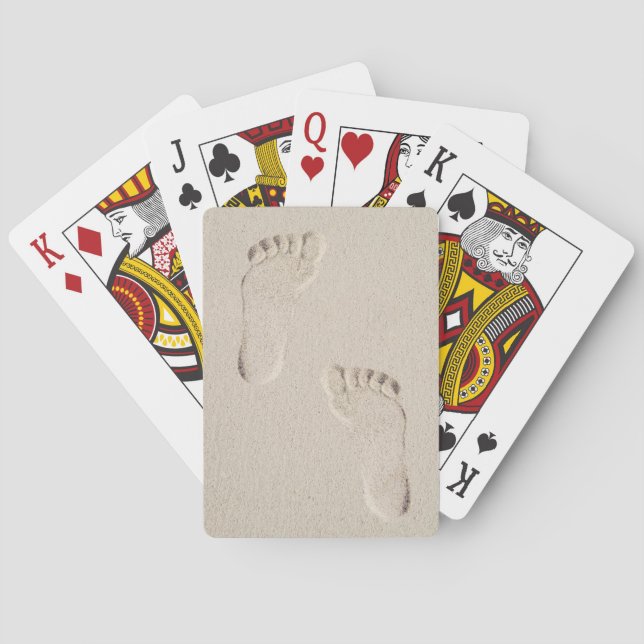 Barefoot Footprints in Sand  Playing Cards (Back)
