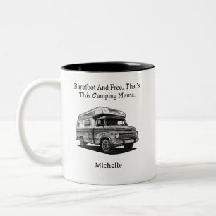 Barefoot Free Camping Mama Wild Heart Nature Lover Two-Tone Coffee Mug