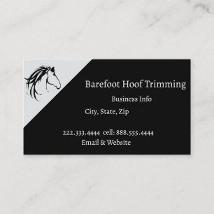 Barefoot Hoof Trimming Classic Horse Logo Business Card