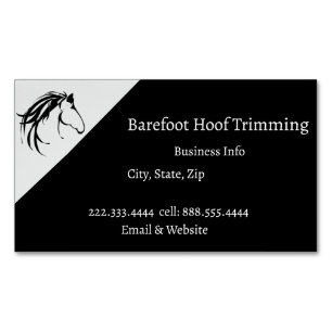 Barefoot Hoof Trimming Classic Horse Logo Business Magnetic Business Card