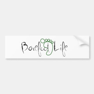 barefoot life-2 bumper sticker