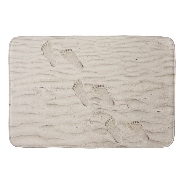 Barefoot Prints in Beach Sand  Bath Mat (Front)