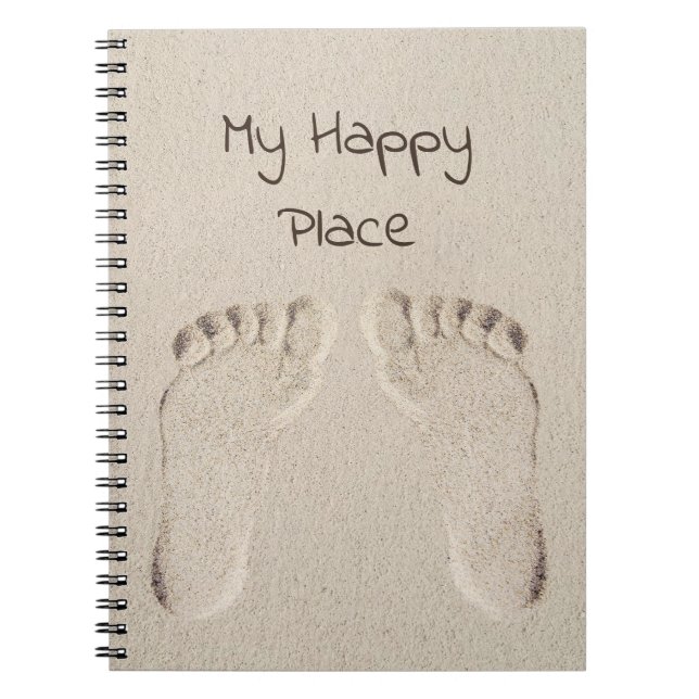 Barefoot Prints in Sand  Notebook (Front)