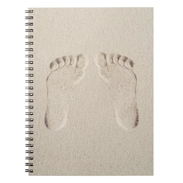 Barefoot Prints in Sand  Notebook (Front)