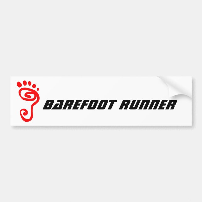 Barefoot Runner Bumper Sticker (Front)
