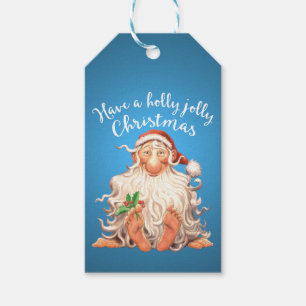 Barefoot Santa Holly Jolly Christmas Gift Tags