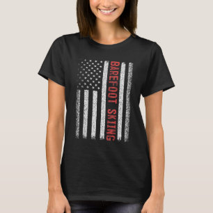 Barefoot Skiing American Flag 4th Of July  T-Shirt
