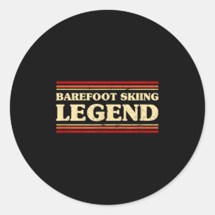 Barefoot Skiing Legend Barefooting Adventure Sport Classic Round Sticker