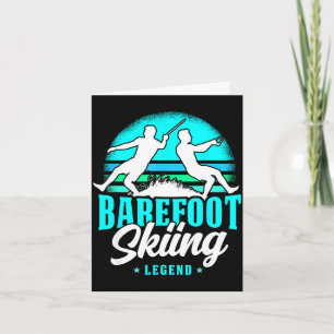 Barefoot skiing legend retro style water sport card