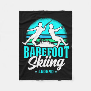 Barefoot skiing legend retro style water sport fleece blanket