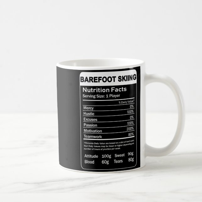 Barefoot skiing nutrition facts  coffee mug (Right)
