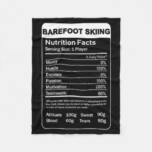 Barefoot skiing nutrition facts fleece blanket
