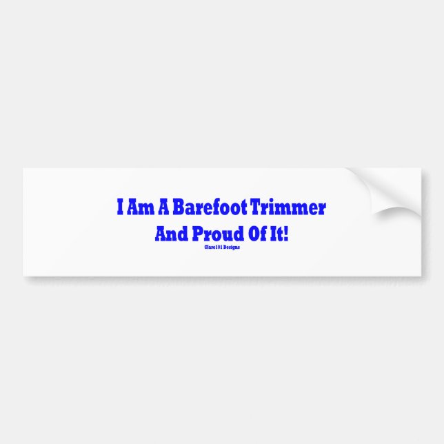 Barefoot trimmer bumper sticker (Front)