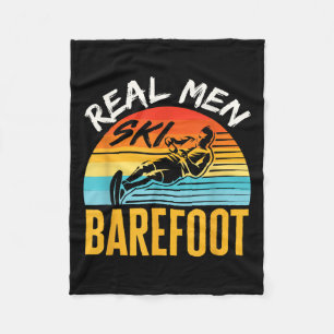 Barefoot Water Skiing Skier Funny Real Men Ski Bar Fleece Blanket