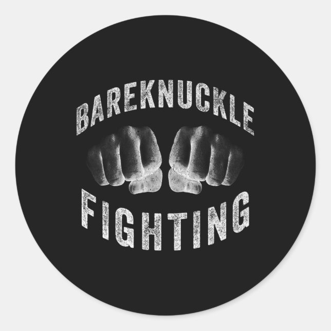 Bareknuckle Fighting Knockout  Classic Round Sticker (Front)