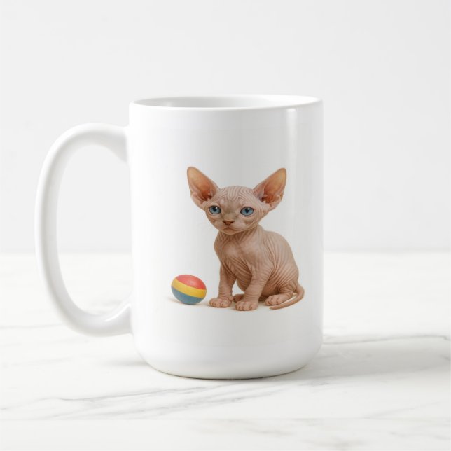 Barely Contained – Sphynx Kitten Coffee Mug (Left)