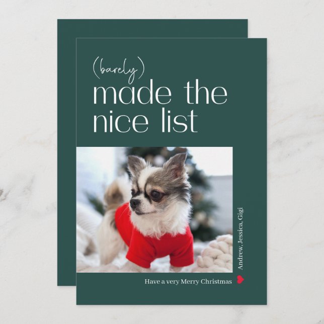 Barely Made It Editable Colour Holiday Photo Card (Front/Back)
