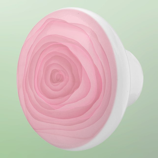 Barely Pink Acid Paint Rose in Subtle Pink Ceramic Knob (Creator Uploaded)