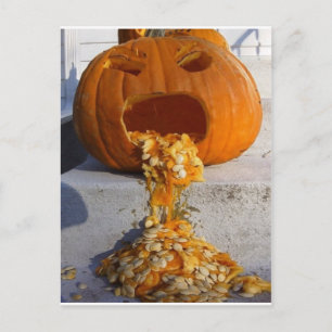 Barfing Pumpkin Postcard