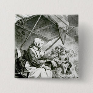Bargaining Over Chestnuts 15 Cm Square Badge