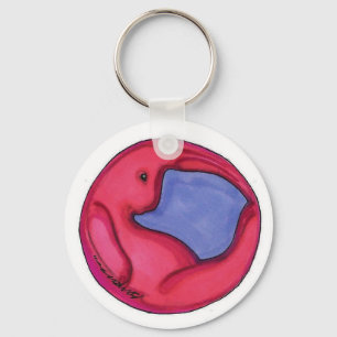 BargasArtworks designed Circle Bunny Keychain